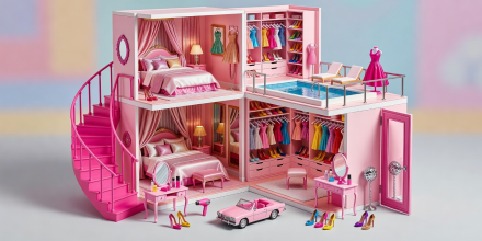 Barbie interactive fashion dollhouse with accessories